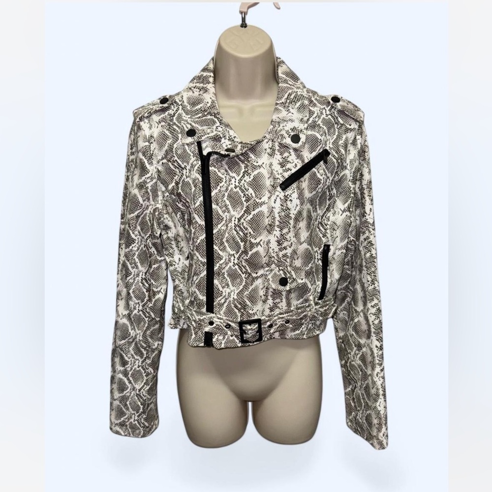 Ashley By 26 International Black and White Leather Jacket